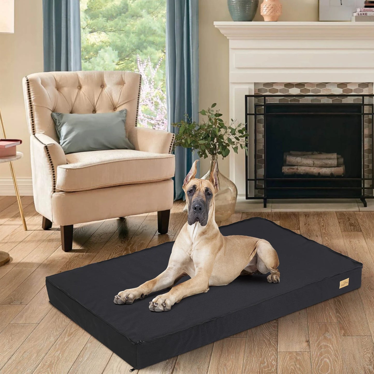 Dog Beds, Orthopedic Dog Bed for Medium Large Dogs Waterproof Lining, and Non-Slip Bottom, Machine Washable, Size Selection