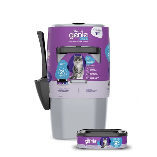 Cat Litter Disposal System, Odor Control, Antimicrobial Refill Bag Included, Keeps Home Fresh, Compact and Easy to Use