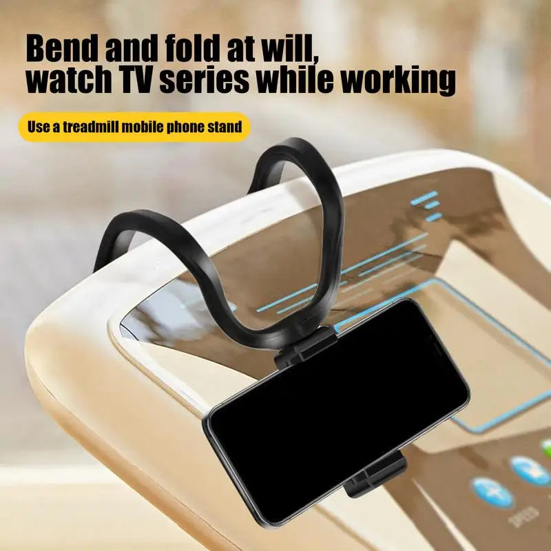 Treadmills Phone Holder, Folding Cellphone Bracket, Bendable Treadmill Phone Stand