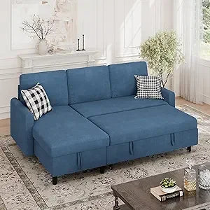 Sectional Sofa Bed -L Shaped Sleeper Sofa Bed with Storage, Reversible Sectional, 5 Color Choices