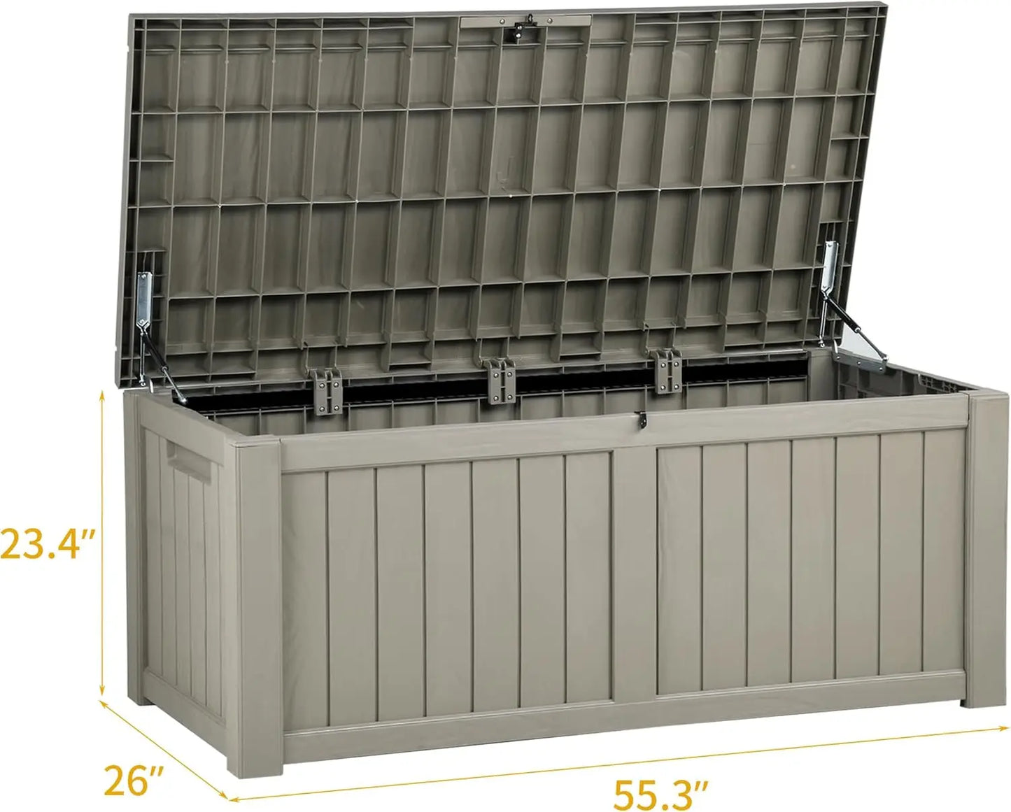 120 Gallon Large Deck Box Outdoor Storage Box, Lockable Outside Storage Bin for Gardening Tools, Patio Cushions, Waterproof and