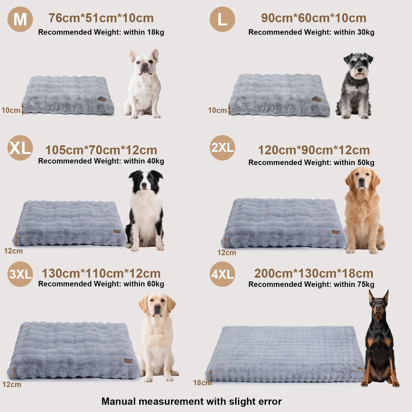 Fluffy Dog Bed for Small, Medium and Large Dogs, Plush Faux Fur, Calming, Anti Anxiety, Washable, Soft, Warm Dog Bed, Selection of Sizes and Color