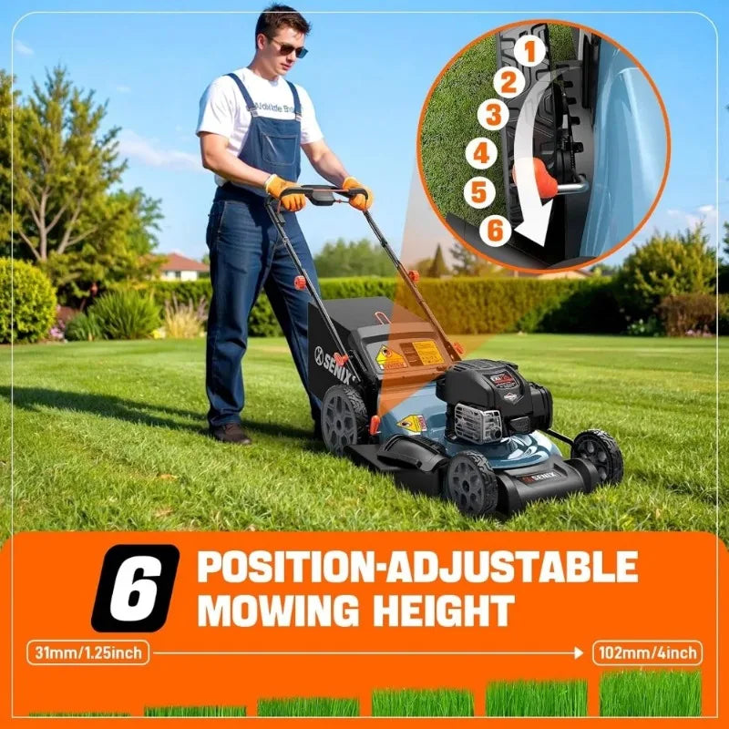 22-Inch Self Propelled Gas Lawn Mower with 163 cc 4-Cycle Engine, 3-in-1 Rear Wheel Drive, Variable Speed Lawnmower