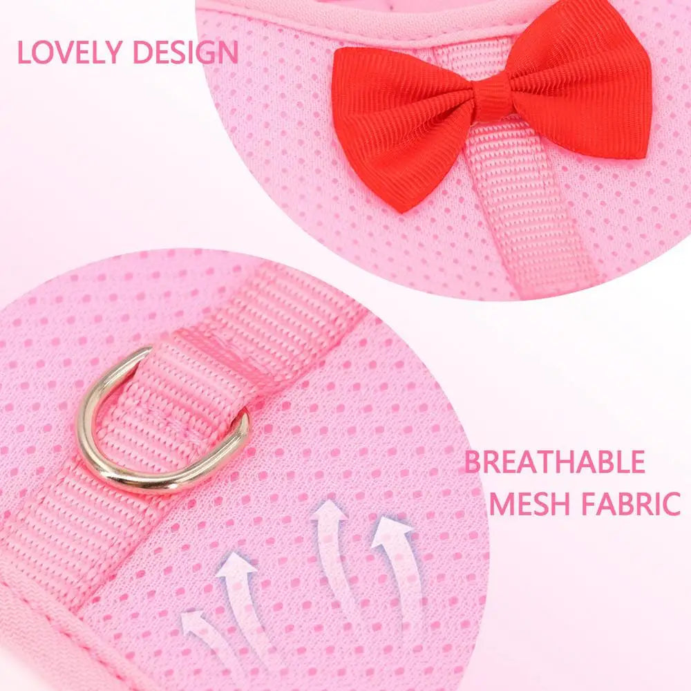 Mesh Bunny Harness And Leash, Soft, Adjustable Vest Harness And Leash
