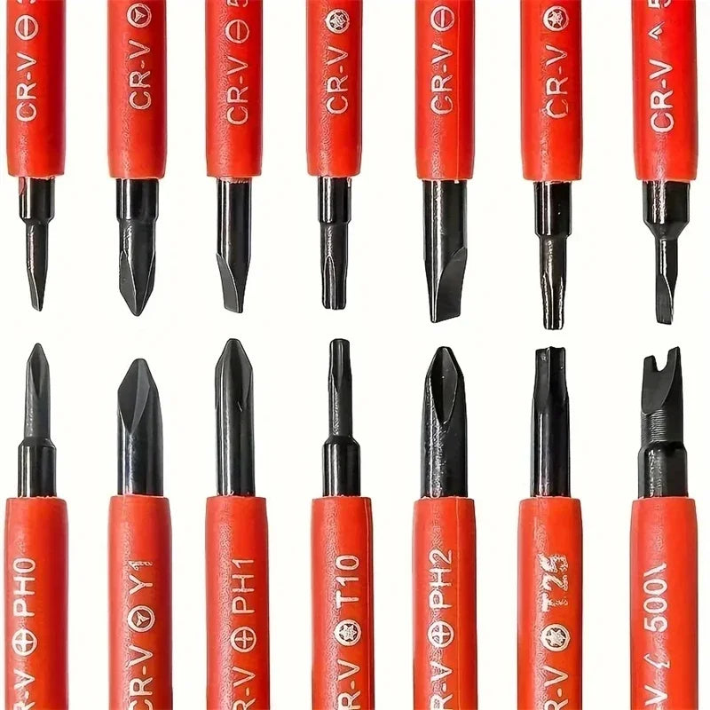 8 in 1 Insulated Screwdriver Set, Magnetic, Driver Double Head Bit, Slotted Phillips, Electrical Tools