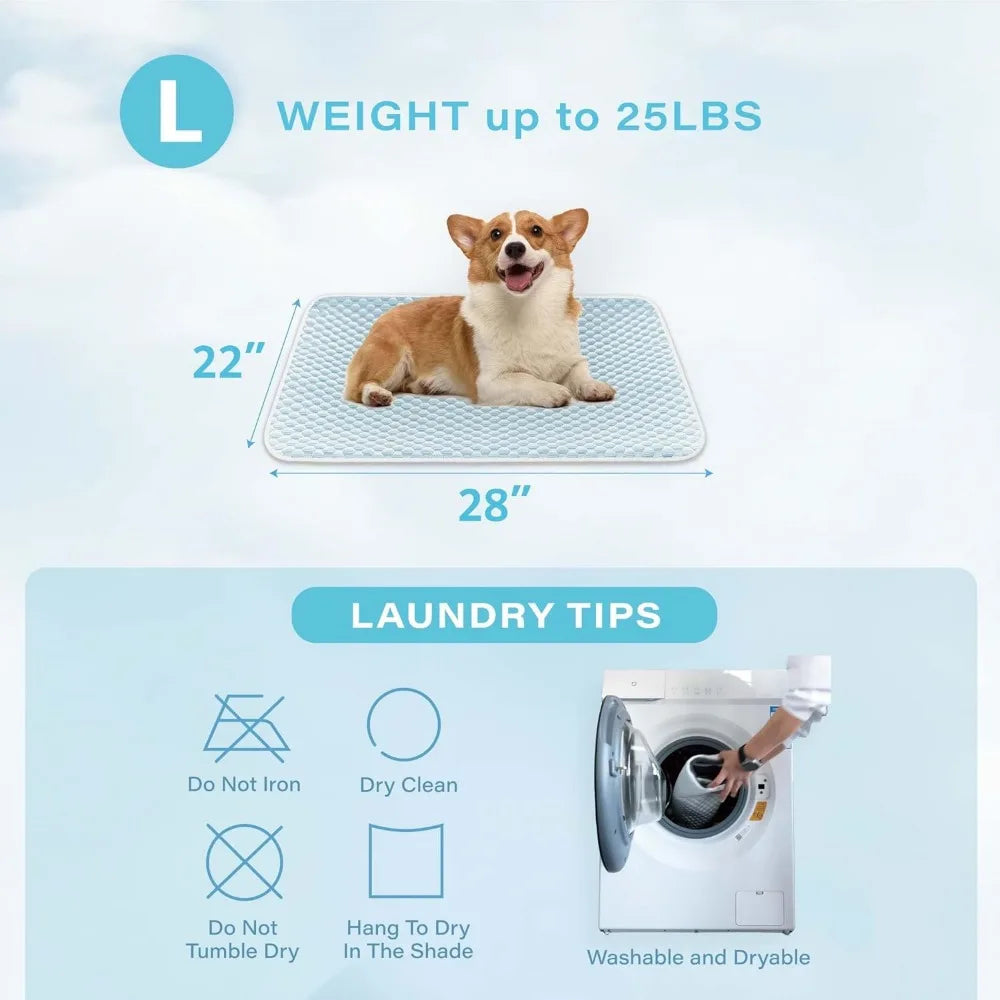 Dog Sleeping Pad & Pets Cooling Mat- Breathable Bubble Surface, EZ Clean. Blue