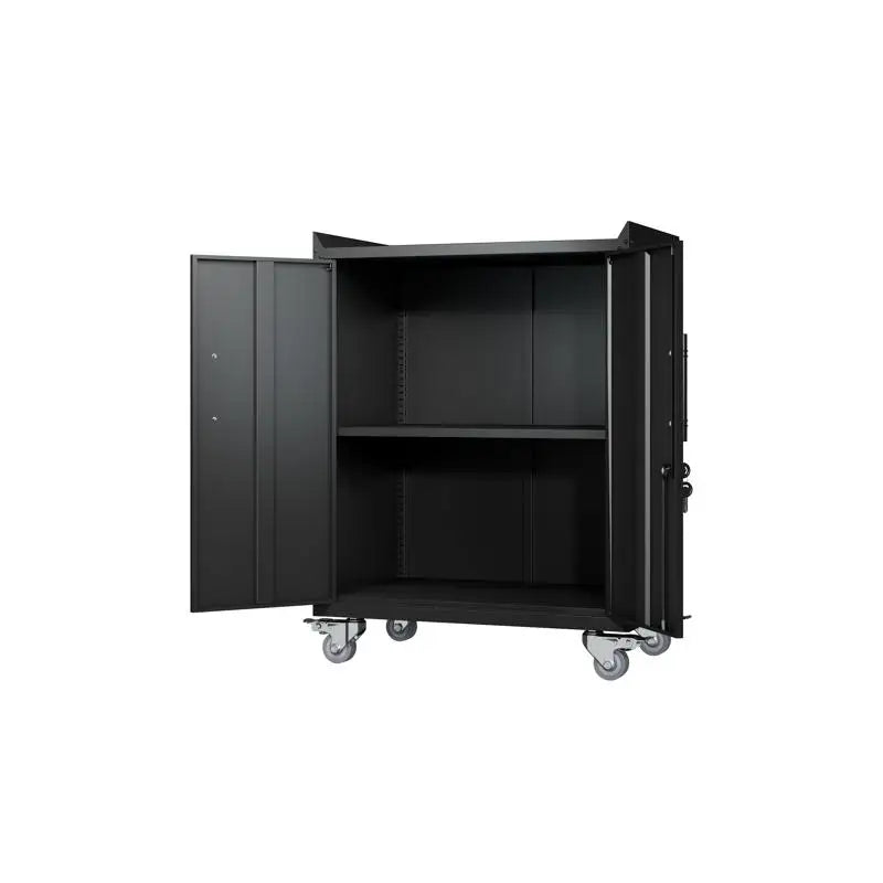Lockable 2-Door Tool Cabinet for Garage, Rolling Locking Metal Storage with Wheels, Tool Chest, Assembly Required