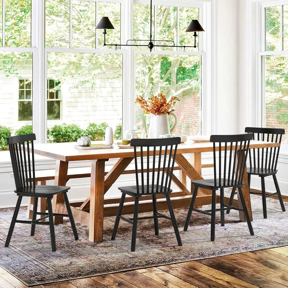 Best Dining Chairs Set of 4, Spindle Back Wood Dining Chairs