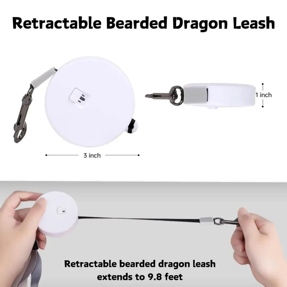 Bearded Dragon/Lizard Leash And Harness Set ,Adjustable, PU Leather Harness With Traction Rope, Soft Leather Harness, 2 Sizes and 2 Colors