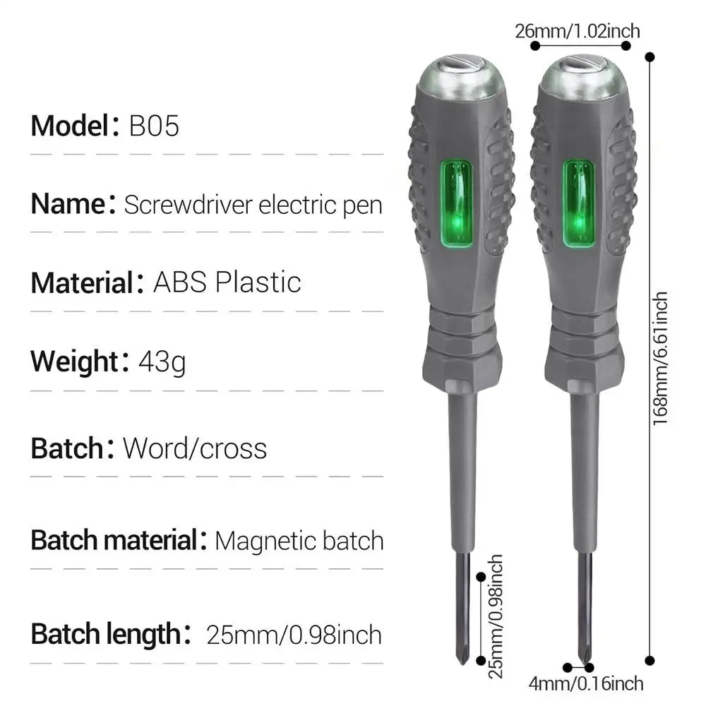 Electric Voltage Tester Pen, High Torque Electricity Tester with magnetic screwdriver