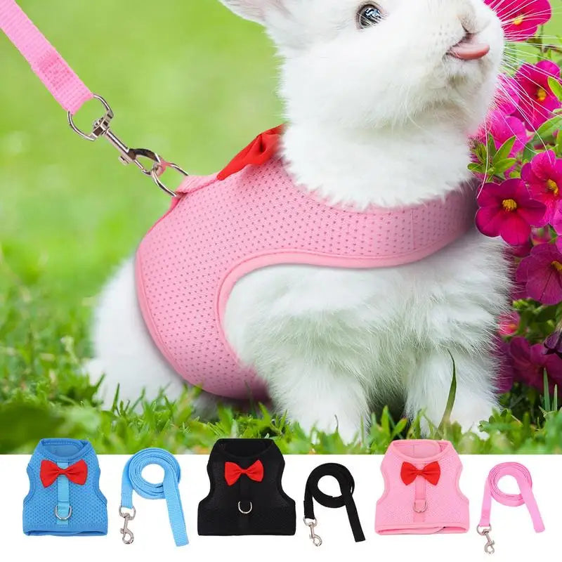 Mesh Bunny Harness And Leash, Soft, Adjustable Vest Harness And Leash
