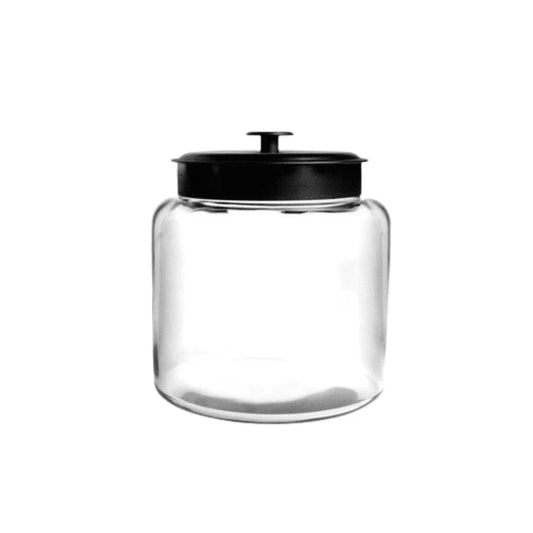 64 Ounce Glass Jar with Black Metal Lid