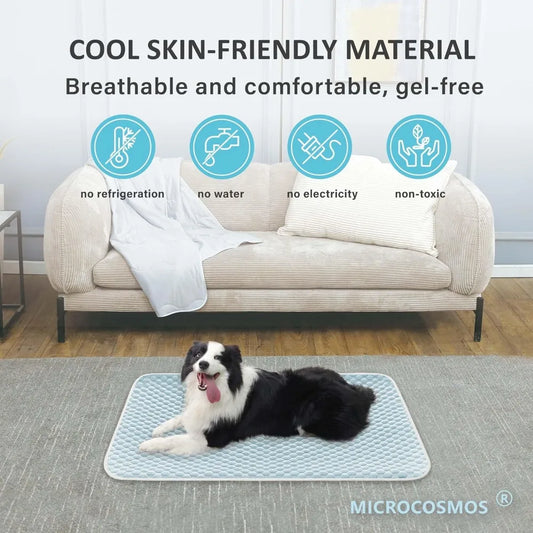 Dog Sleeping Pad & Pets Cooling Mat- Breathable Bubble Surface, EZ Clean. Blue