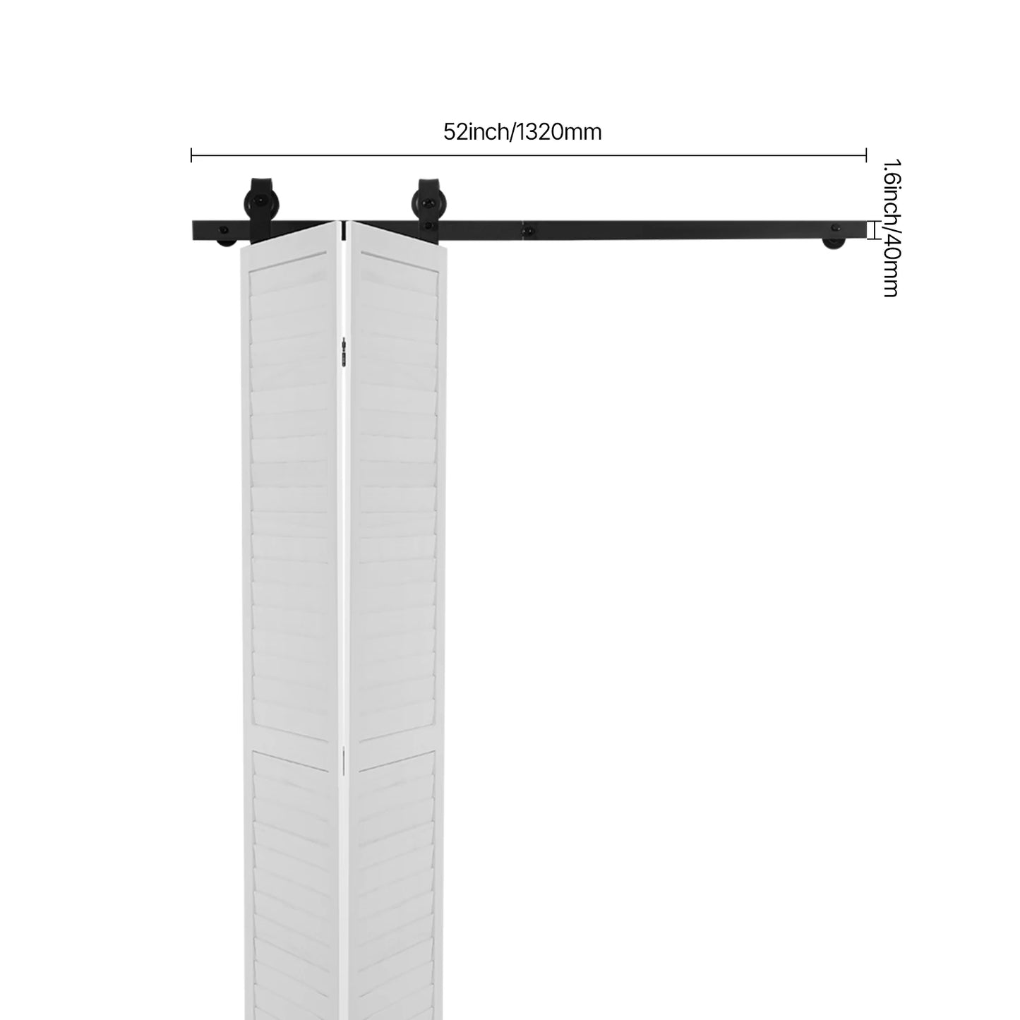 Bi-Folding, Sliding Barn Door, Hardware Track Kit, Top Mount Track Kit, Slide Smoothly & Quietly, Easy to Install Choice of Size