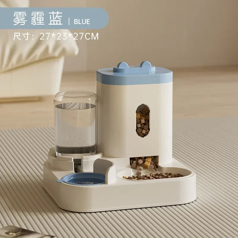 Automatic Feeder MultiPet Food Bowl With Water Fountain, Large Capacity Food Storage Dispenser, 5 Colors