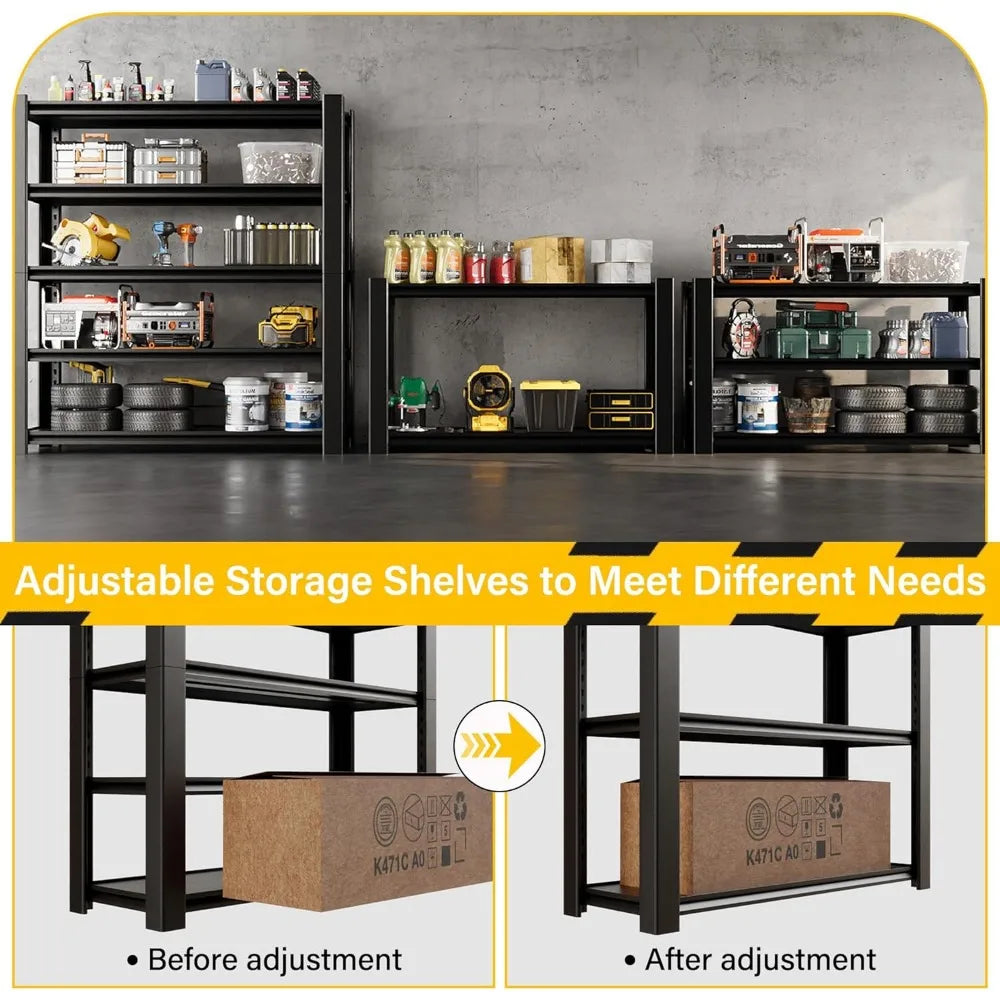 3020 LBS Standing Shelf Unit, 72" H x 48″W x 20" D, Heavy Duty Garage Shelving Unit, 5-Tier Metal Shelves