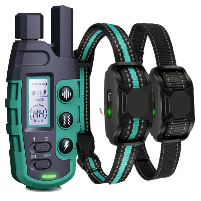 3300Ft Electric Dog Training Collar with Remote Control, Waterproof, for 5-120lbs Dog with Shock Vibration, Choice of 3 Colors, Choice of 1 or 2 Collars