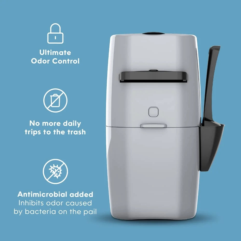 Cat Litter Disposal System, Odor Control, Antimicrobial Refill Bag Included, Keeps Home Fresh, Compact and Easy to Use