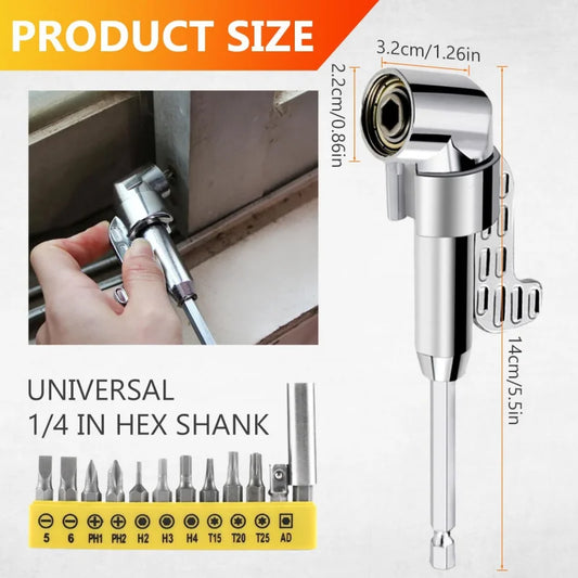 105 Degree Right Angle Drill Adapte, 2025 New Upgraded Attachment Extension Bit, Power Screwdriver Socket