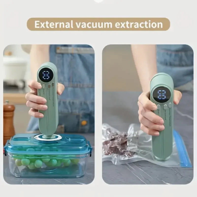 Efficient, One-Touch, Vacuum Sealer for Long-Lasting Freshness - Perfect for Snacks, Meats, Fruits & Veggies - Compact, User-Friendly