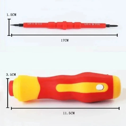 8 in 1 Insulated Screwdriver Set, Magnetic, Driver Double Head Bit, Slotted Phillips, Electrical Tools