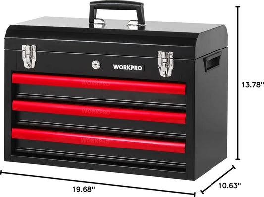 408-Piece Mechanics Tool Set, General Household Home Repair Tool Kit with 3-Drawer Heavy Duty Metal Box