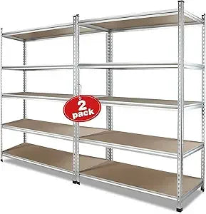5-Tier Storage Shelving Unit, 48”W x 24”D x 72”H, Adjustable, Heavy Duty Aluminum Alloy Shelf, 2750 lbs Load Capacity