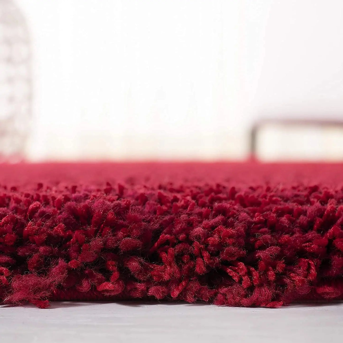 Shag Collection Area Rug - 6'7"" X 9'6"", Red, Non-Shedding & Easy Care, ideal For High Traffic Areas In