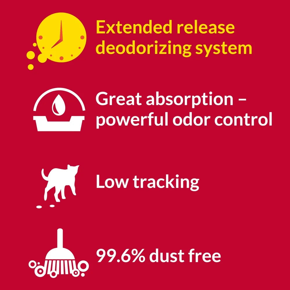 Non-Clumping Cat Litter, 24/7 Performance Multi Cat Odor Control, 48 lb Low Dust, Quick Cleanup, Moisture Absorption, Fresh Scent