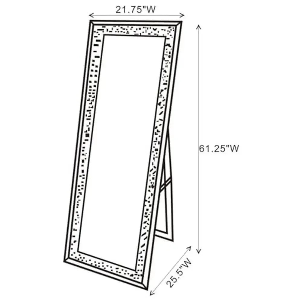 LED Backlit, Rectangular, Standing, Cheval Mirror - 63" Height x 21.75" Width