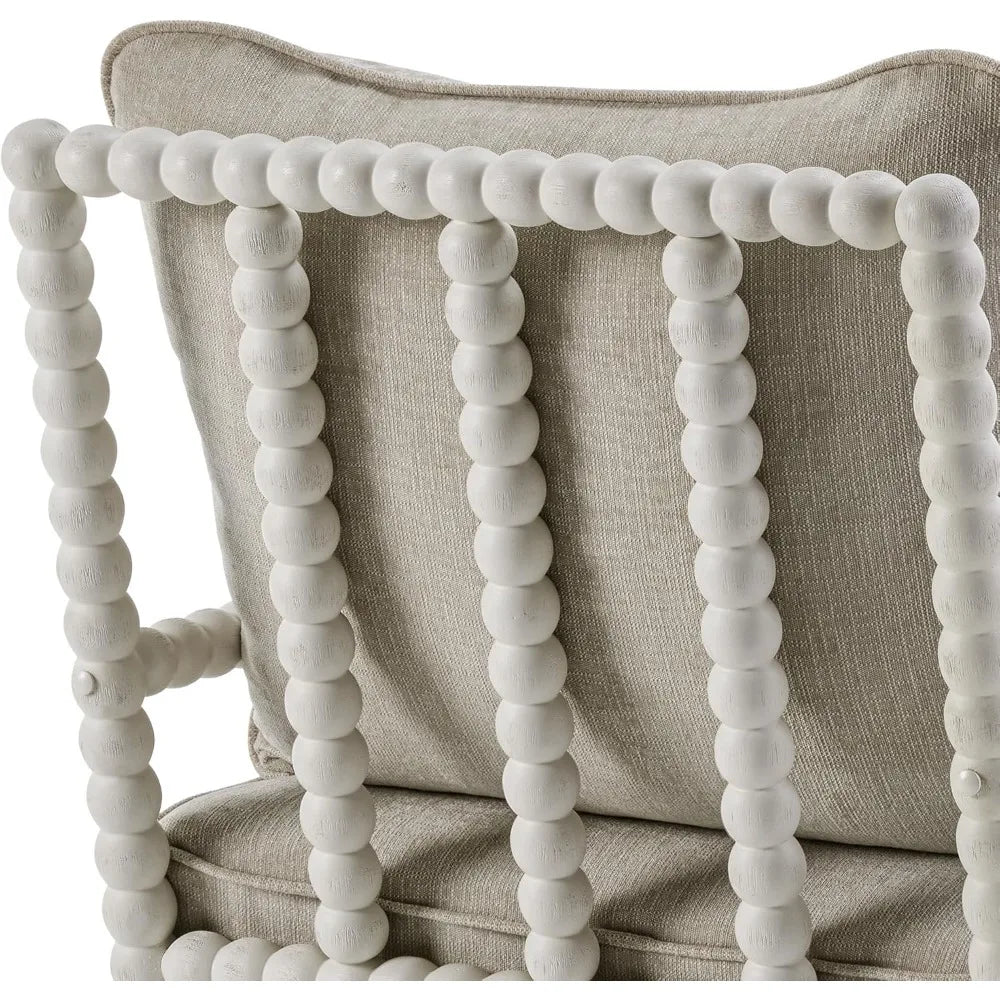 Linen Fabric, Spindle Accent Chair with Wood Frame, 3 Color Choices