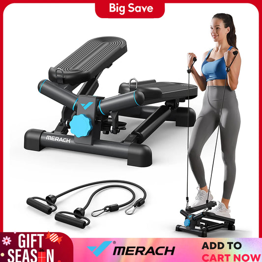 Mini Twist Stair Stepper for Exercise, 330LBS Capacity, with Resistance Band for Fitness, 2 Colors to Choose From, Quiet