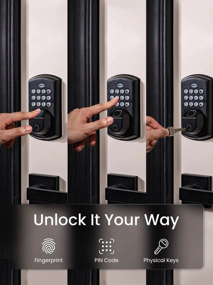 DESLOC A100F Keyless Entry Door Lock, Keypad Fingerprint Smart Lock Deadbolt for Front Door, Easy Installation, 12Months Battery