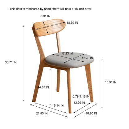 Set of 4 Nordic Style Dining Chairs, Solid Wood, Modern, Oak