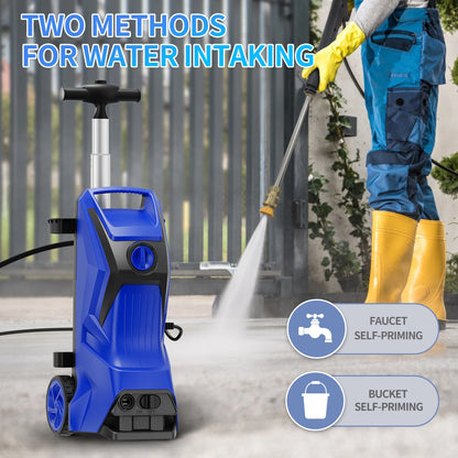 Electric Pressure Washer 4800PSI-Max 3.2GPM Power Washer with Foam Cannon for Car, Floor, Garage, 4 Quick-Connect Nozzles, Blue