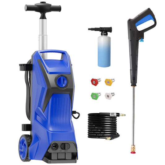 Electric Pressure Washer 4800PSI-Max 3.2GPM Power Washer with Foam Cannon for Car, Floor, Garage, 4 Quick-Connect Nozzles, Blue