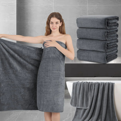 4 Oversized Bath Towels Set-35"x70", Extra Large Microfiber, Choice of 4 Colors
