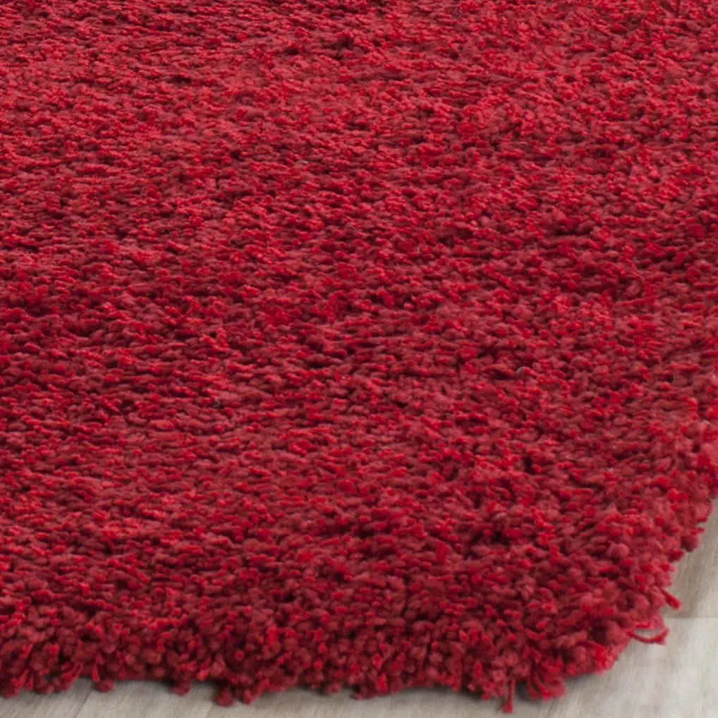 Shag Collection Area Rug - 6'7"" X 9'6"", Red, Non-Shedding & Easy Care, ideal For High Traffic Areas In