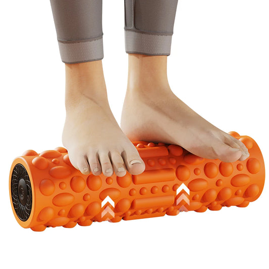 Electric Vibrating Exercise Foam Roller, Rechargeable, 5 Modes Tissue Massager for Yoga, Pilates