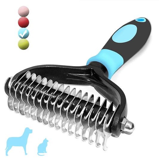 Professional Dog Brush, Removes Mats and De-sheds Fur From Cats/Dogs, Choice of 2 Sizes-M, L and  4 Colors