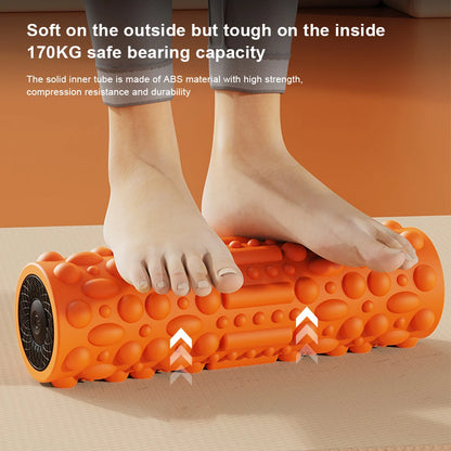 Electric Vibrating Exercise Foam Roller, Rechargeable, 5 Modes Tissue Massager for Yoga, Pilates