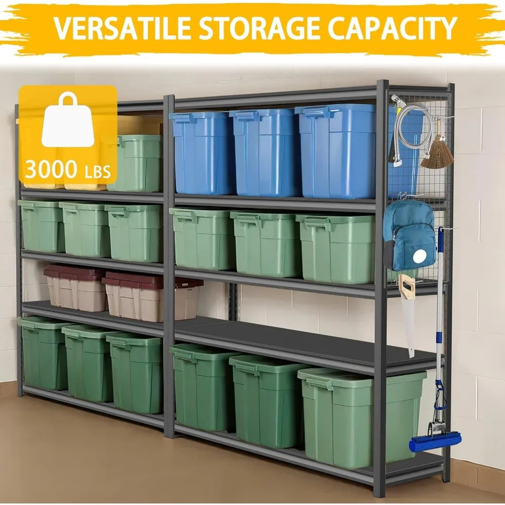 3020 LBS Standing Shelf Unit, 72" H x 48″W x 20" D, Heavy Duty Garage Shelving Unit, 5-Tier Metal Shelves