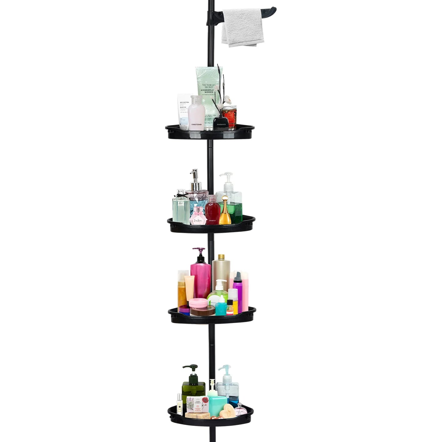 4-Layer Telescopic Corner Storage Rack Bathroom, Shampoo and Shower Gel Storage Rack, Shower Organizer