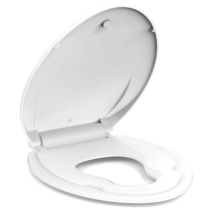 Elongated Toilet Seat with Quick-Release And Quick-Attach Plastic Toilet Seat with Soft Close Never Loosen-2 versions, Round Toilet Seat with Slow Close with Quick Release and Quick Attach Toilet Seat-2 versions