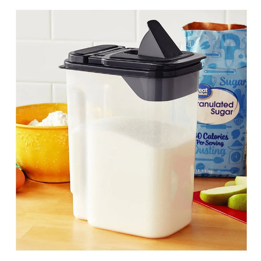 3.5 QT Clear Food Dispenser with Gray Lid,  Airtight Storage