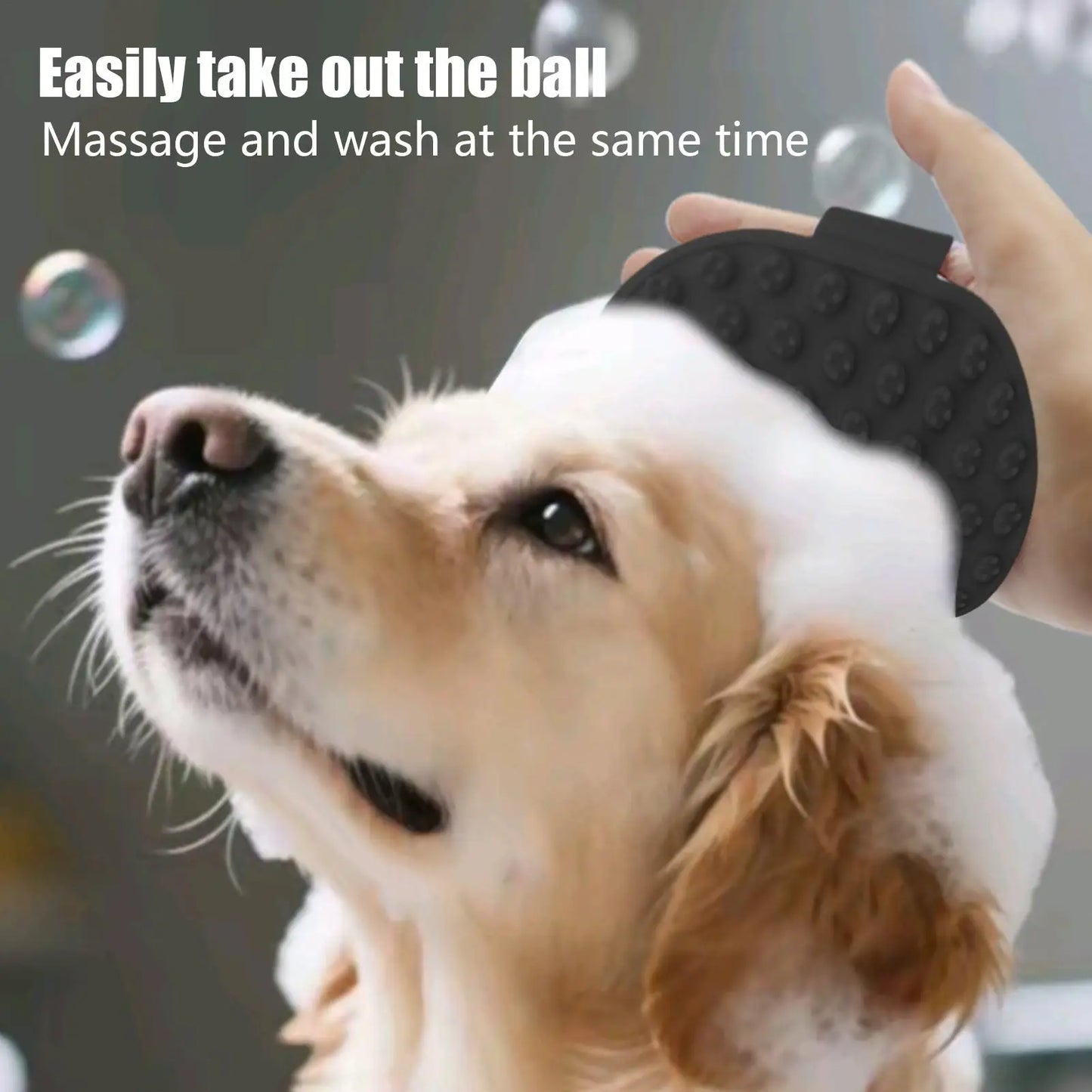 Dog/Cat Bath Brush, Massager, Grooming, Cleaning, Shedding, 3 Color Selections