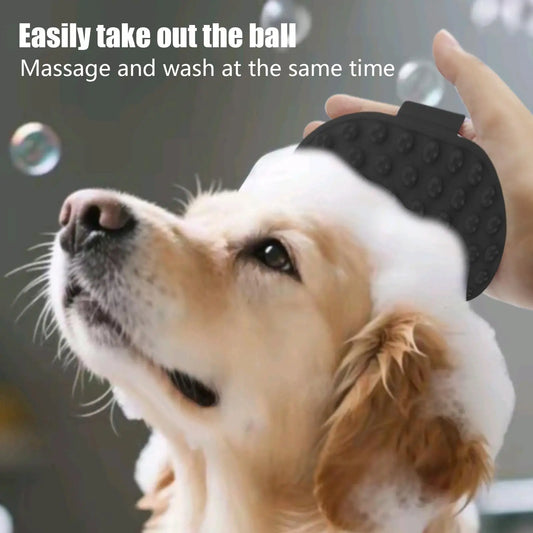 Dog/Cat Bath Brush, Massager, Grooming, Cleaning, Shedding, 3 Color Selections