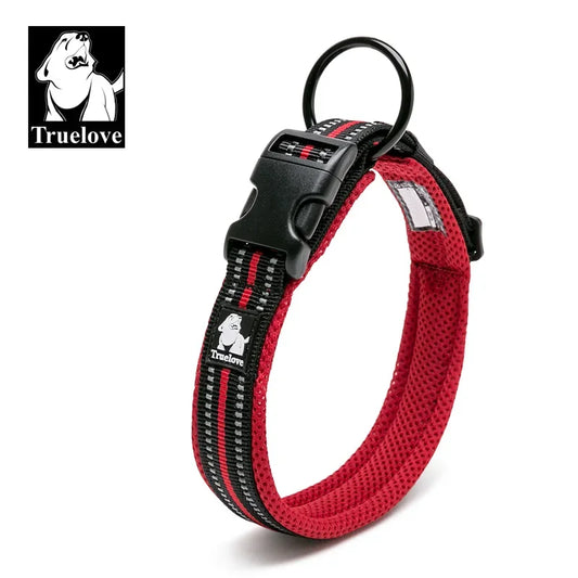 Dog Collar, Nylon Webbing, Adjustable, Padded, Soft, Reflective, Durable, Heavy Duty, Training