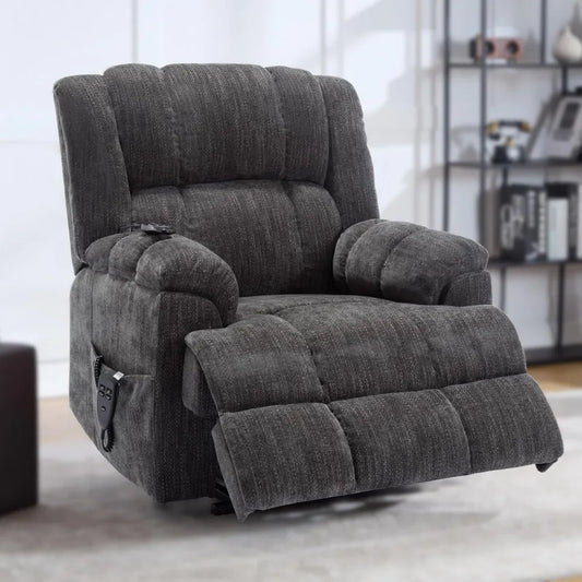 Dual Motor Power Lift Recliner with Lay Flat, Full-Body Vibration & Lumbar Heating