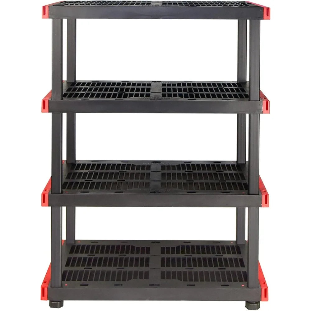 Craftsman, 4-Tier Highly Durable Storage Rack, 200lbs/shelf, (55”H x 40”W x 24”D), Interlocking Shelving Unit, Weather-Resistant